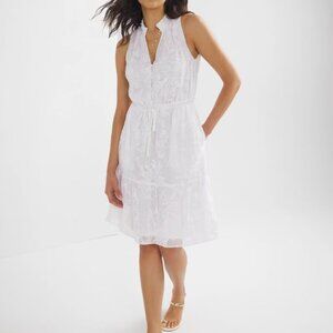 WHBM Lace Halter Blouson Dress with Pockets and Delicate Button Detail